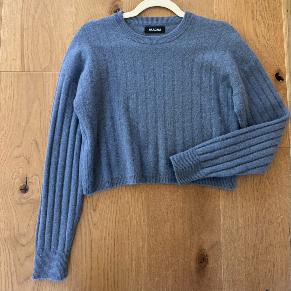 Naadam Dusty Blue Sweater Size Small